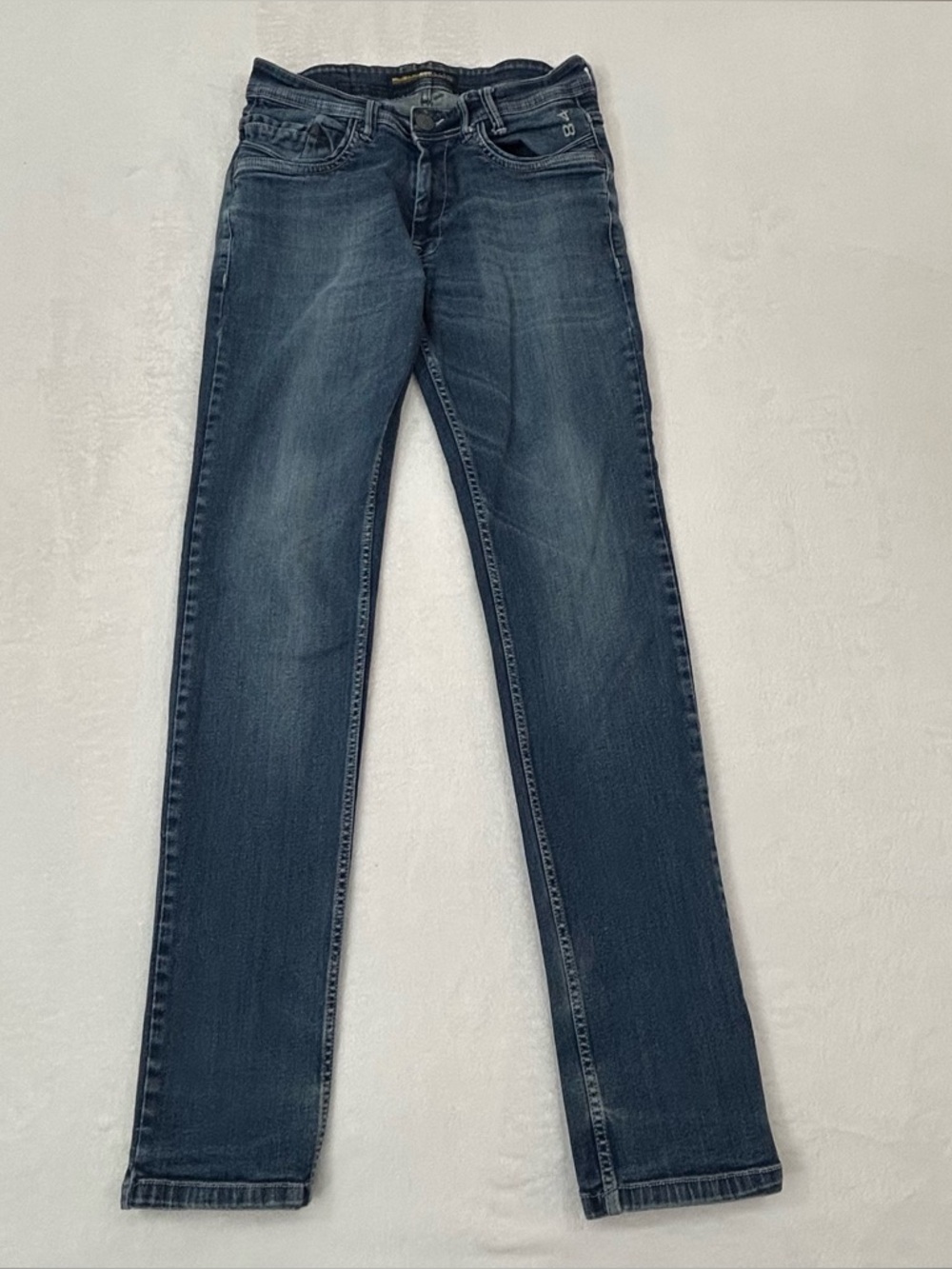 Monte Carlo Collections MCMLXXXIV Low Rise Slim Leg Blue Denim Jeans Mens 30x34